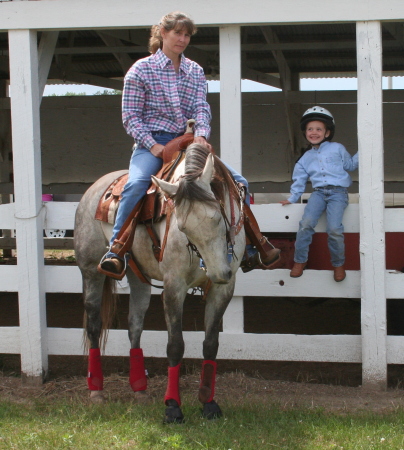 My youngest & me at a recent reining event. . .