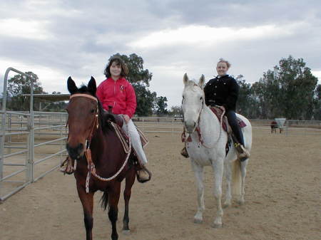 Monique and Serena on both our horses