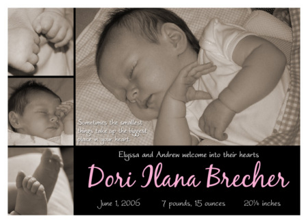 Dori's Birth Announcement