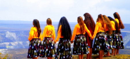 Hula girls honoring Goddess Pele