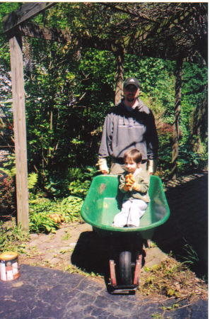 Jake and Dad and yardwork