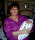 Lori with new grandson Bryce