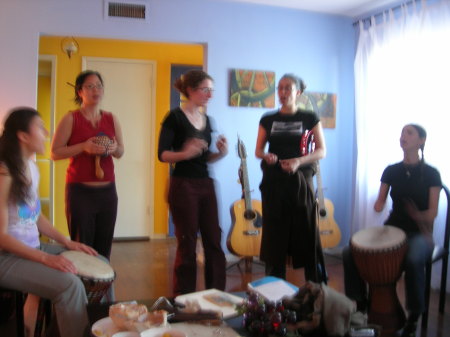 Our daughter in black (center) rehersing with Yeh Dede