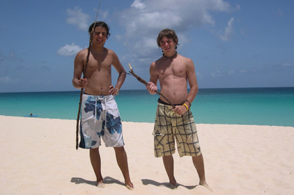 Christian & his friend Brandon on vacation