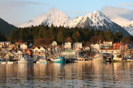 View of Sitka from the boat