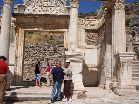 Abel and Letty pose in Ephesus, Turkey