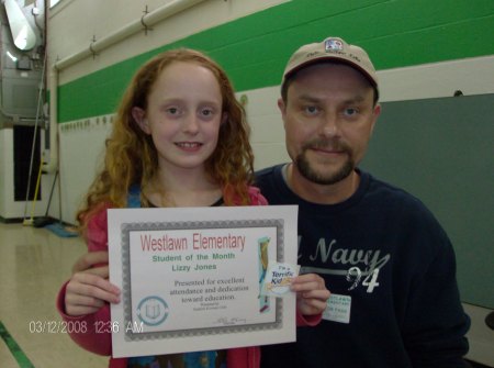 Lizzie and Mike after Lizzie won an award