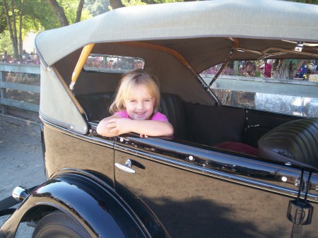 Allie in my dads 33 Ford Phaeton