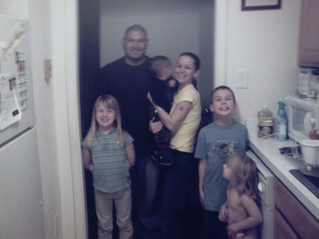 My sister and her family at my house
