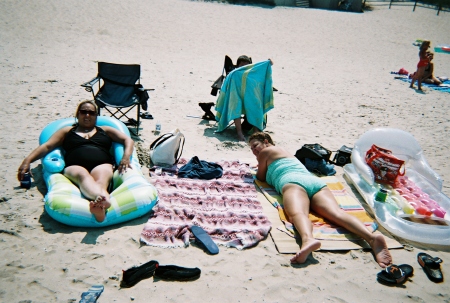 Chillin on the beach at Cheeseburger Fest in Caseville