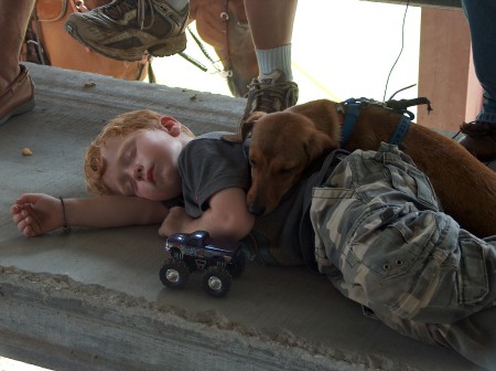 My boys, Landon, 4 and T-Bone his faithful sidekick.