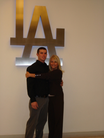 My son Joey and I at his signing with the L.A. Dodgers