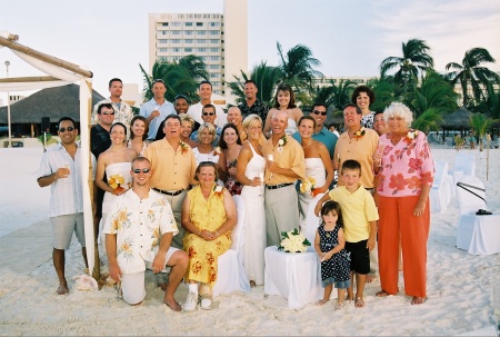 Our friends and family at our wedding in Cancun.  7/3/04