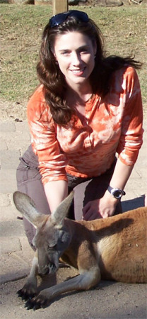 Petting the Kangaroo in Australia