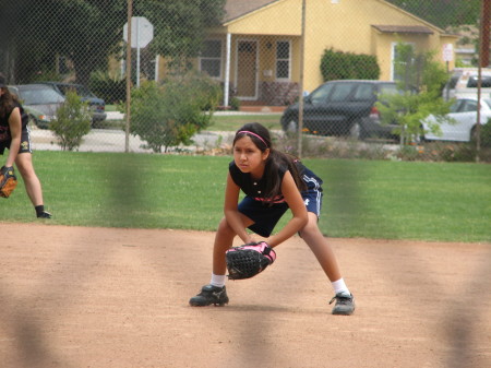 ANDREA PLAYING SOFTBALL