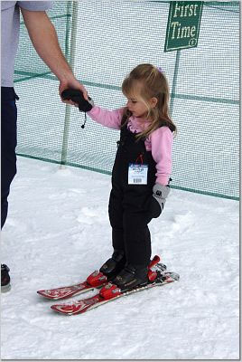 Kayla's first time on skis  December, 2006