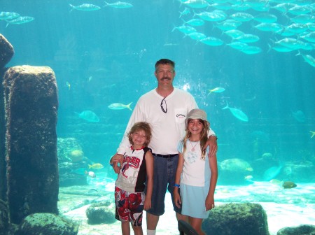 Me Rachael (left) Alex (Right) in front of shark tank