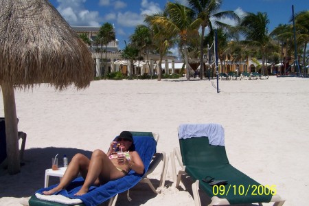 Sept 2006 - Dreams Resort Tulum- relaxing on the beach!