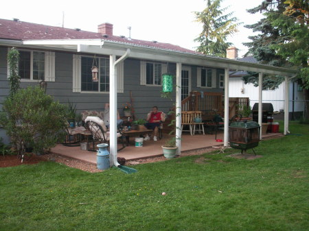 The porch we built, in the Back yard