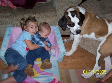 the kids and the puppy