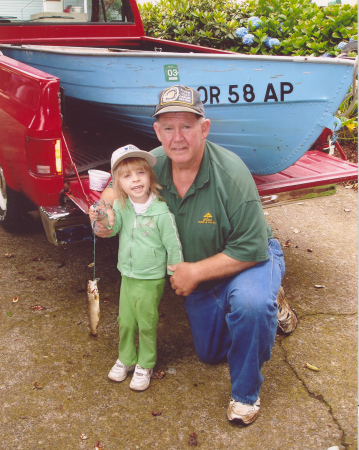 Daisy's first fish.