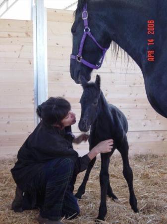 Maria w/Xenia & newborn filly