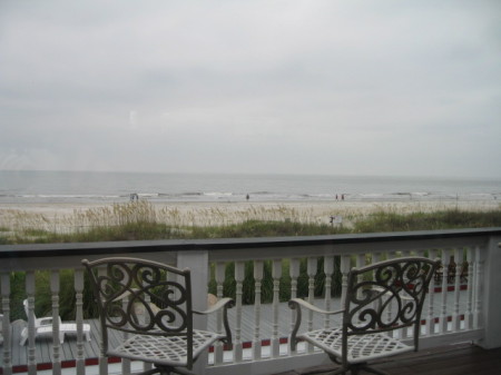 view of the beach from the balcony