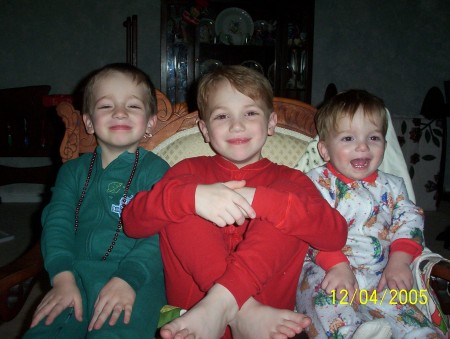 Zachary, Alex and Isaac near Christmas