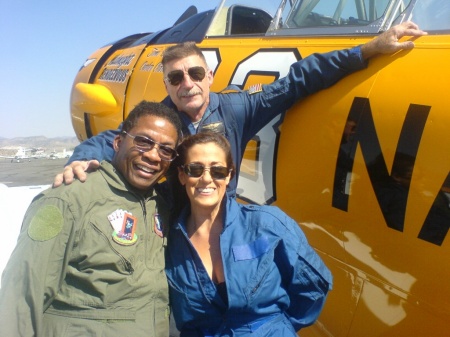 Me, Herbie Hancock and Dennis Buehn following first aerobatic flight Aug 2007