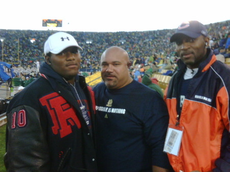 me and jr with chris zorich at Notre Dame