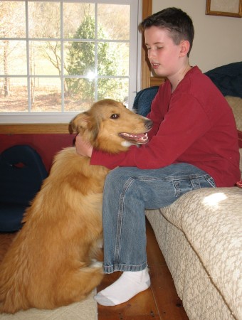 second oldest son and our dog