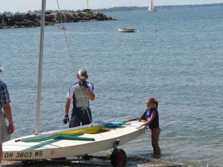 Sailing on Lake Erie with daughter