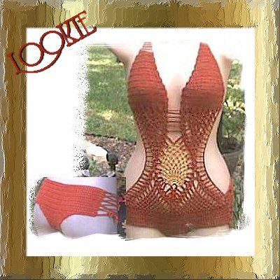 Copper Booty Shorts Swimsuit w/Gold Center