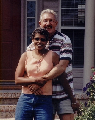 Wayne and I in front of our new home in Tennessee