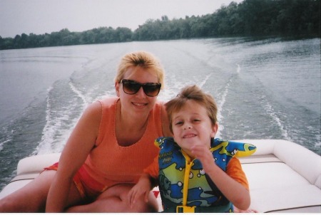 Lisa and Brandon boating