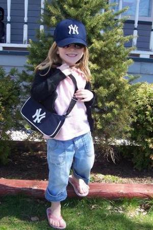 Lindsey cheering on the YANKS !
