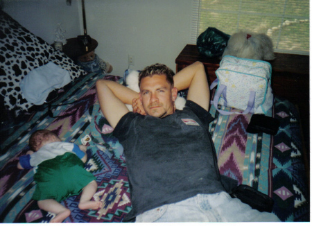 laying next to austin (2001)