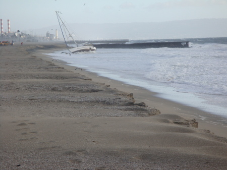 Aftermath of a stormy ocean