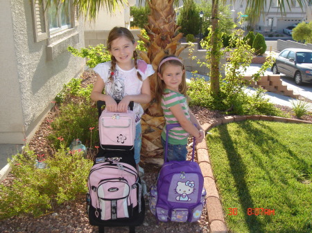 Alena & Ashlynn on the first day of school 8/30/06