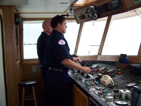 At work in pilothouse