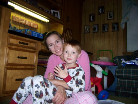 mom and logan at grandparents' place