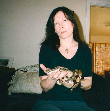 Me with Mordrid (my Ball Python)