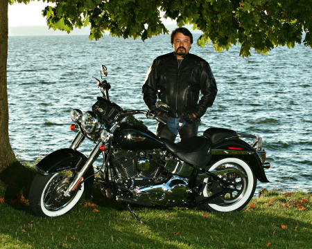 Me and my Harley by the ocean in Washington