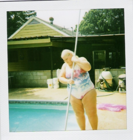 Cindy and her back yard pool