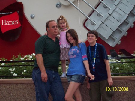 Ferrell with the kids at Aerosmith ride