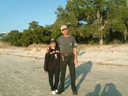 me and harry in on the beach in georgia