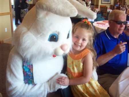 Ryleigh with Easter Bunny & Dad