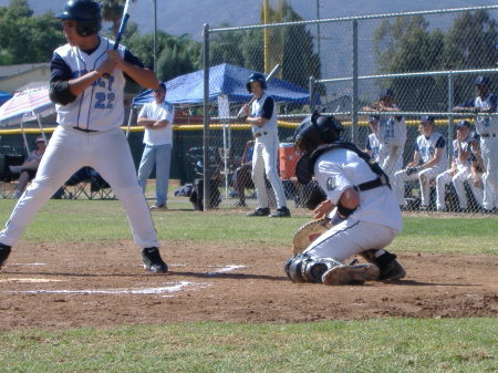 Mike blocking balls at Catcher