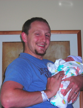 Me holding my new baby girl, Aspen