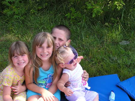 4 OF MY GRANCHILDREN ON THE 4TH OF JULY THET WEREN'T HAPPY CAMPERS IT WAS HOT!